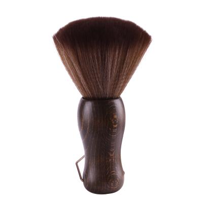 China 2021 New Fiber+Wooden Fiber Hairdressing Barber Cleaning Hairbrush Salon Hair Sweep Brush For Hair Accessories Neck Decorative Care Brush for sale