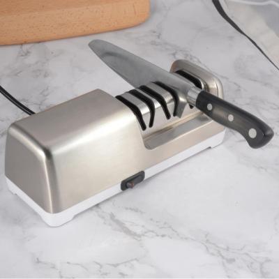 China Commercial Electric Knife Sharpener 3 Stages Electric Knife Sharpener Stainless Steel for sale