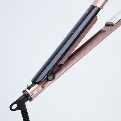 China LED Temperature Display Cheap Portable Ceramic Chargeable 2 In 1 Mini Flat Irons Curler Hair Straightener for sale