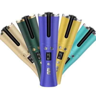 China USB Automatic Dry and Wet Electric Cordless Rotating Ceramic Portable Hair Curler for sale