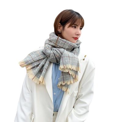 China Dot Scarf Big Size Shawl Women Soft Autumn Winter Warm Cashmere Scarves New Beautiful Long Cashmere Plaid for sale