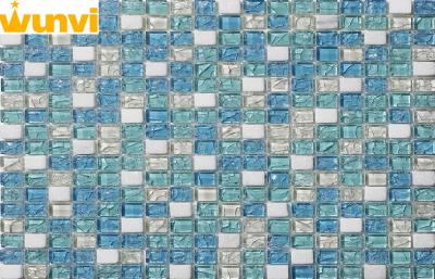 China Teja de mosaico de cristal iridiscente de cerámica decorativa casera, teja de mosaico de cristal rota en venta