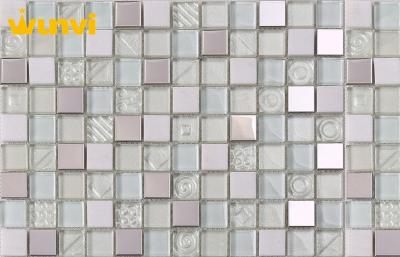 China Anti - Oxidant Small Square Glass Chip Mosaic Tile For Bathroom Floor for sale