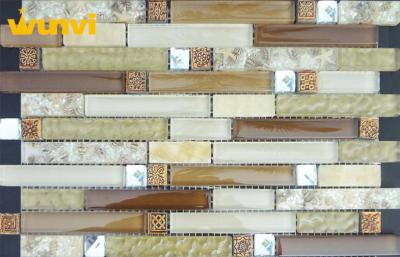 China Swimming Pools Wavy Glass Mosaic Tile , Washable Outdoor Mosaic Tiles For Wall for sale