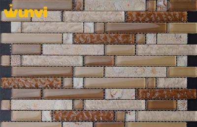 China Custom 300 × 300mm Irregular Wavy Glass Mosaic Tile For Kitchen Room for sale