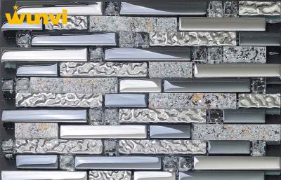 China Anti - Oxidation Mesh Mounted Brushed Aluminium Mosaic Tiles With Electroplating for sale