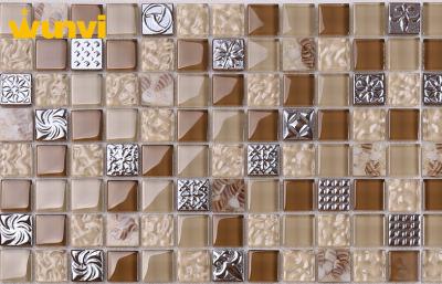 China Exterior 300 × 300mm Iridescent Glass Mosaic Tile With Fire Prevention for sale