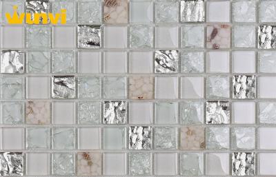 China Teja de mosaico de cristal agrietada decorativa de la pared interior para la pared del cuarto de baño en venta