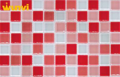 China Backsplash Mirror Square Crystal Glass Mosaic Tiles / Patterns For Natatorium for sale