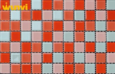 China Romantic Red Crystal Glass Mosaic Tiles , Glass Mirror Mosaic Tiles For KTV for sale