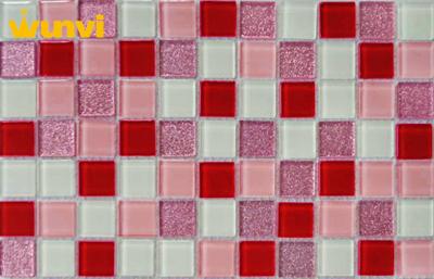 China Glossy Purple Glass Mosaic Bathroom Tiles For Interior Decoration , SGS for sale