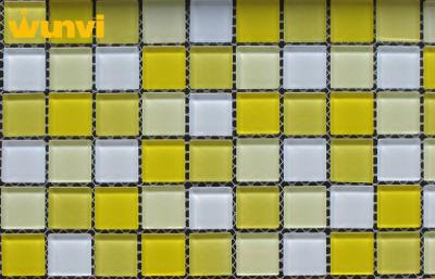 China 8mm Thickness Bathroom Crystal Glass Mosaic Tiles With Sea Shell Style for sale