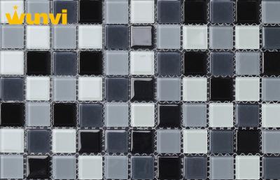 China OEM Kitchen Crystal Glass Mosaic Tiles , Glass Mosaic Backsplash Tile for sale