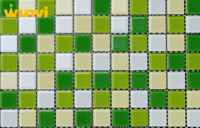 China Fade - Resistant Bathroom Iridescent Glass Mosaic Tile For Wall Covering for sale