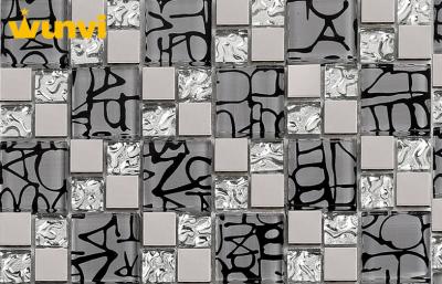 China Irregular Backsplash Bathroom Mosaic Tiles , Crystal Glass Mosaic Tiles for sale