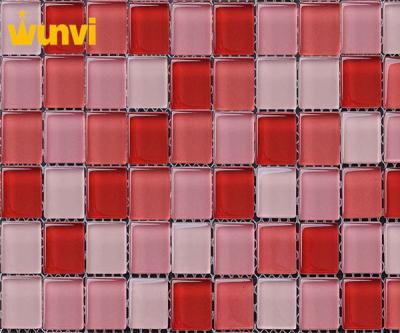 China Telhas de mosaico de vidro resistentes aos ácidos do brilho vermelho e cor-de-rosa para a piscina à venda