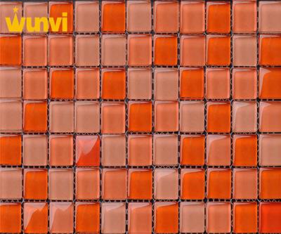 Chine Tuiles de mosaïque uniques de piscine de panneau orange de mur avec la puce brillante à vendre