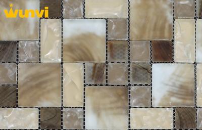 China Square Bathroom Mosaic Tiles , Hand Painted Kitchen Backsplash Tiles for sale