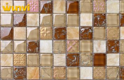 China Washable Modern Wall / Floor Glass Ceramic Mosaic Tiles For Villa Decor for sale