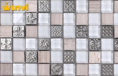 China Inside And Outside Wall Glass Ceramic Mosaic Tiles With Porcelain Patterns for sale