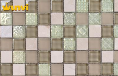 China KTV Wall  Background Glitter Glass Ceramic Mosaic Tiles With Crystallized for sale