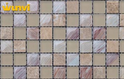 China Inner Anti - dust Stone And Ceramic Mosaic Tiles / Glass Stone Mosaic Tile for sale