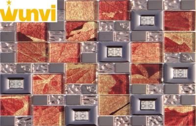 China Leaf Interior Floor Stainless Steel Mosaic Tile , Decorative Metal Wall Tiles for sale