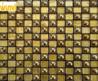 China Tejas de mosaico del oro del brillo de la decoración de pasillo público, tejas de la pared de cristal de mosaico en venta