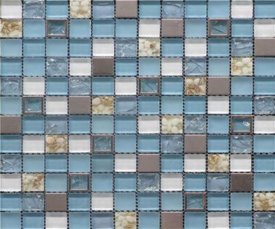 China Teja de mosaico agrietada del cristal del hielo a prueba de agua para la cocina Backsplash en venta