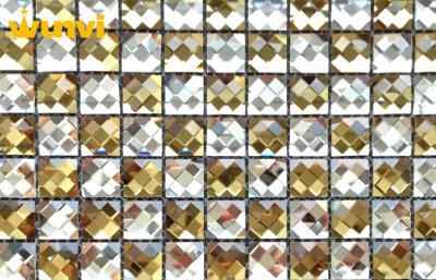 China Proffesional Shinning Mosaic Beveled Glass Mirror Tiles With 9 Facets for sale