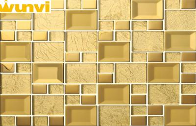 China Modern Dustproof 48 × 48mm gold mirror Mosaic Tiles , Mirrored Glass Mosaic Tiles for sale