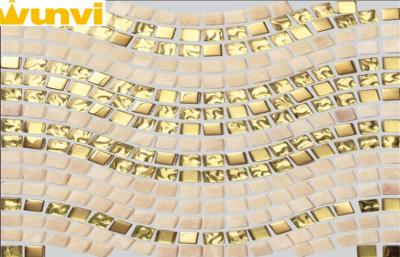 China Golden Wavy Luxury Mirror Mosaic Tiles Craft For KTV Decoration for sale