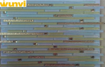 China Transparent Strip Mosaic Tiles With 10*10 Mirror Mosaics Chips For House  Wall Dec. for sale