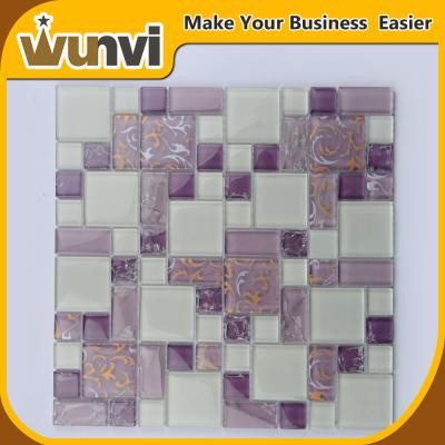 China Home Mosaic Tile White and PInk Blend acid-proof , craft mosaic tiles for sale