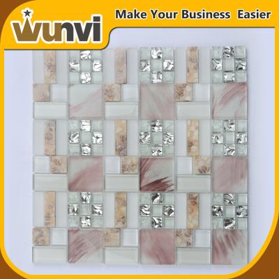 China 8mm Mirror Mosaic Tiles Sea Shell Blend alkali-proof OEM for sale