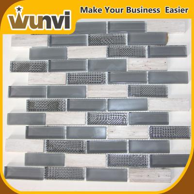 China Glass and Stone Strip Premium Mosaic Tiles,kitchens with backsplash tiles for sale