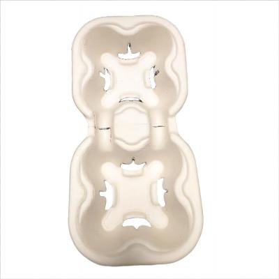 China Yisong Disposable Reusable Coffee Tea Carrier Hot Paper Pulp Holder Detachable 2 Cup Cup Holder Tray Part for sale