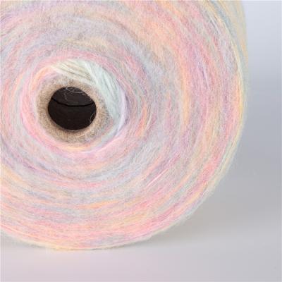 China Soft 3.3s/1 Merino wool blended gradient fancy air yarn multicolors ombre rainbow hand corchet acrylic yarn for sweater blanket for sale