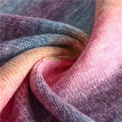 China Soft 3.3s/1 - 4%wool 58%acrylic 29%polyester 9%nylon mixed fancy rainbow yarn color transition for hand machine knitting weaving for sale