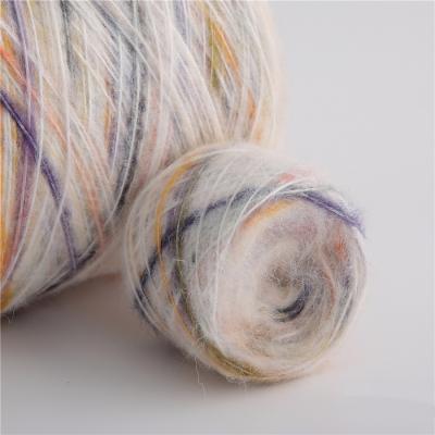 China Soft 3.5NM/1 5% Australia Merino Wool Blended Air To Chat Soft Bulky Thick Skein Blend Velvet Color Fuzzy Fancy Yarn For Sweater Mitten for sale