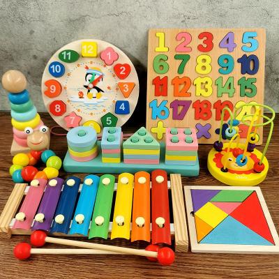 China Infant (0-3 years old) 2022Best-selling children's Montessori wood digital shape color music cognition enlightenment early education toy for baby kids for sale