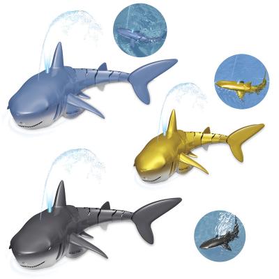 China Remote control shark Cross border wireless remote control simulation water jet shark swinging swim charging whale children summer outdoor water toy for sale