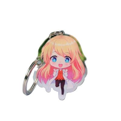 China Customized CMYK Printing Charm Key Chain Cartoon Acrylic Keychain Customized Sizes for sale