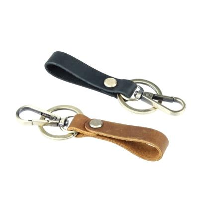 China Customization Metal Alloy Half Band Chrome Leather Car Keychain llaveros Key Chain Customized Sizes for sale