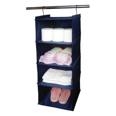 China Bathroom 4 Tiers Collapsible Wardrobe Closet Clothes Storage Box Storage Hanging Shelves For Clothes, Sweaters, Hangbag for sale