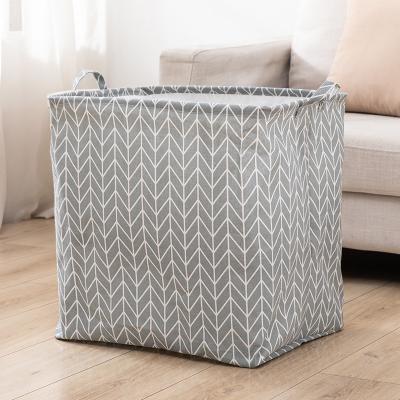 China Wholesale Cheap Extra Large Viable Waterproof Print Collapsible Canvas Cloth Drawstring Baby Tissue Storage Basket With Lid for sale