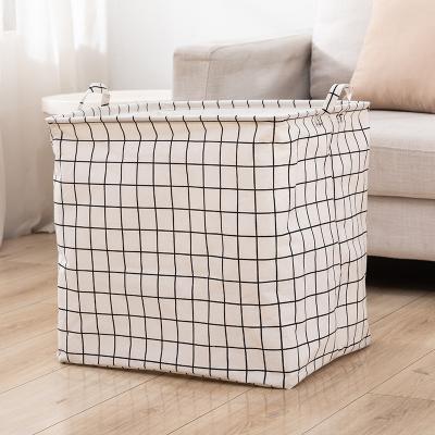 China Cavans Viable Decorative Multi Heavy Duty Collapsible Fabric Design Storage Drawstring Folding Home Laundry Hamper for sale