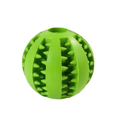 China Interactive Rubber Treat Ball Food Puzzle Bite Hundespielzeug Pet Chew Ball Dog Dispensing Concealment Toy Viable for sale