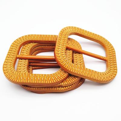 China Square Rattan Braided Plastic Buckle 50mm Inner Width Shape Imitation Nickel Free, Women Dress Fashion Buckle for sale