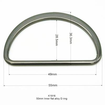 China Flat Zinc Alloy Half D Ring Buckle 50mm Inner Shape Zinc Alloy for sale